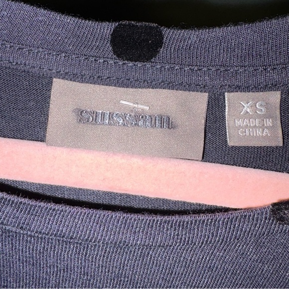 Sussan Dark Gray and Black Polka Dot Tie Front Long Sleeve Blouse, NWOT - Picture 2 of 4